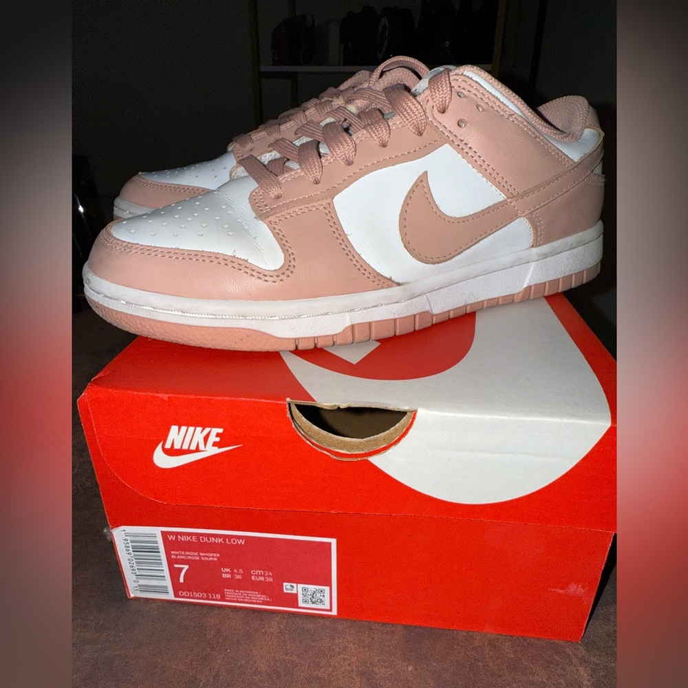 Nike Dunk Low in Blush and White